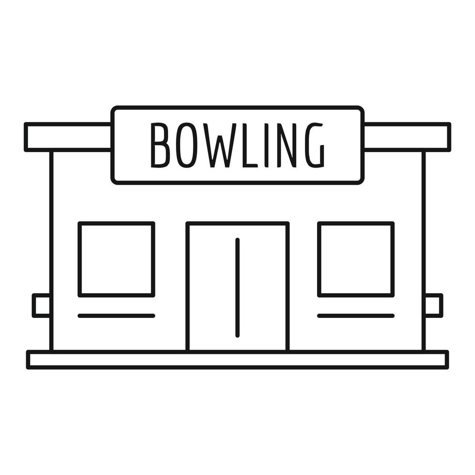 Bowling-Haus-Symbol, Umrissstil vektor