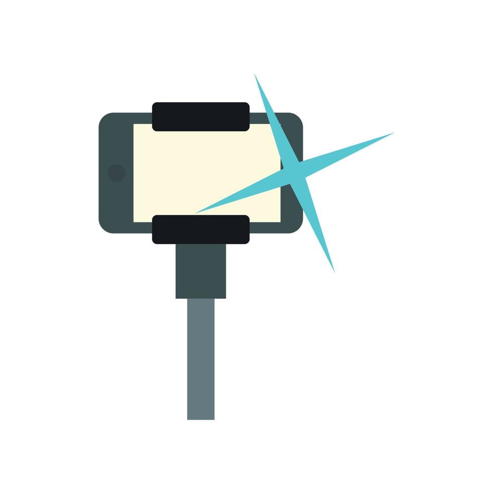 Selfie-Einbeinstativ-Stick-Symbol, flacher Stil vektor