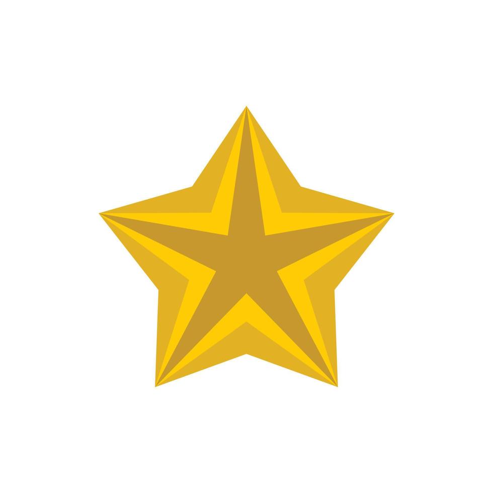 Goldenes Sternsymbol, flacher Stil vektor