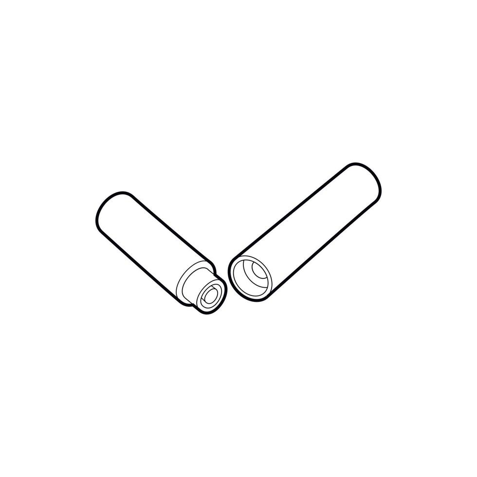 Symbol für elektronische Zigarettenteile, Umrissstil vektor