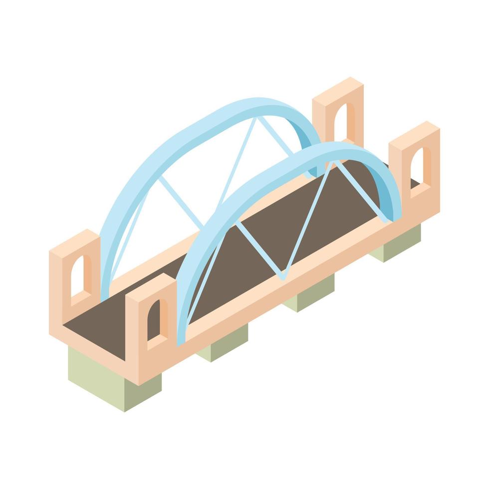 bro med kolumn ikon, tecknad serie stil vektor