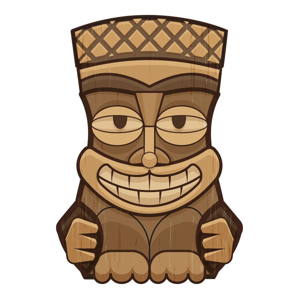 Gesicht Tiki Idol-Symbol, Cartoon-Stil vektor