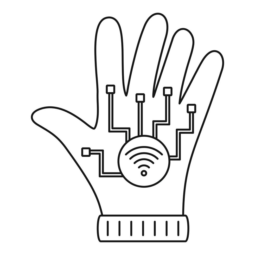 NFC-Handschuhsymbol, Umrissstil vektor