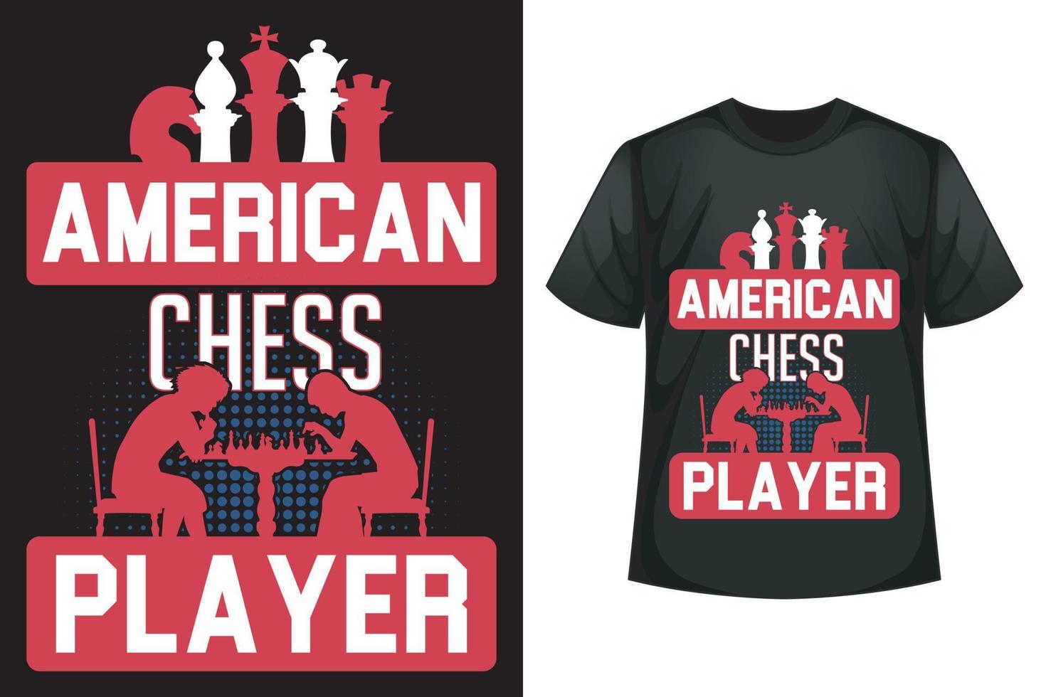 American Cheach College Team Sport Division - Designvorlage für Schach-T-Shirts vektor