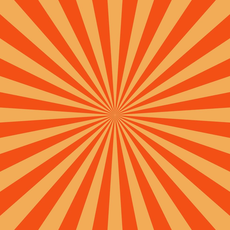 pop art orange sonnenstrahlen hintergrund comics buch cartoon magazin cover. Cartoon lustige Retro-Muster Streifen Mock-up-Vektor-Illustration vektor