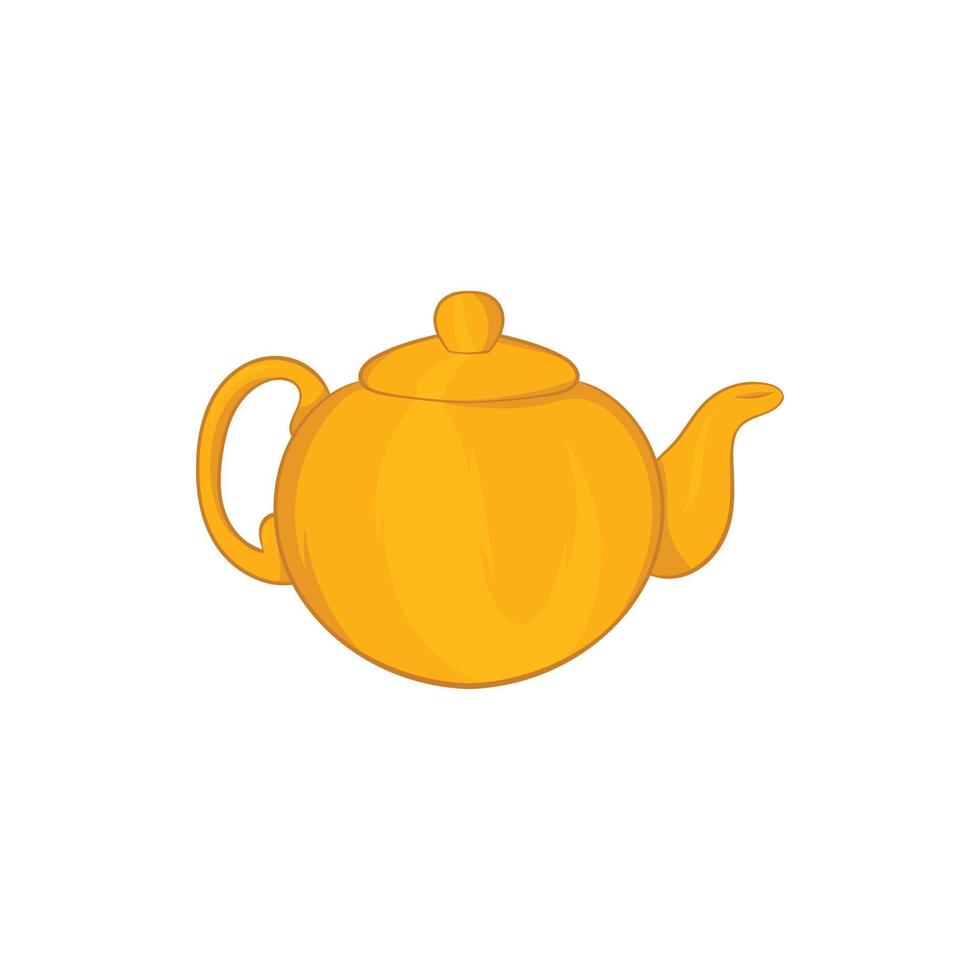 orange Teekanne-Symbol, Cartoon-Stil vektor