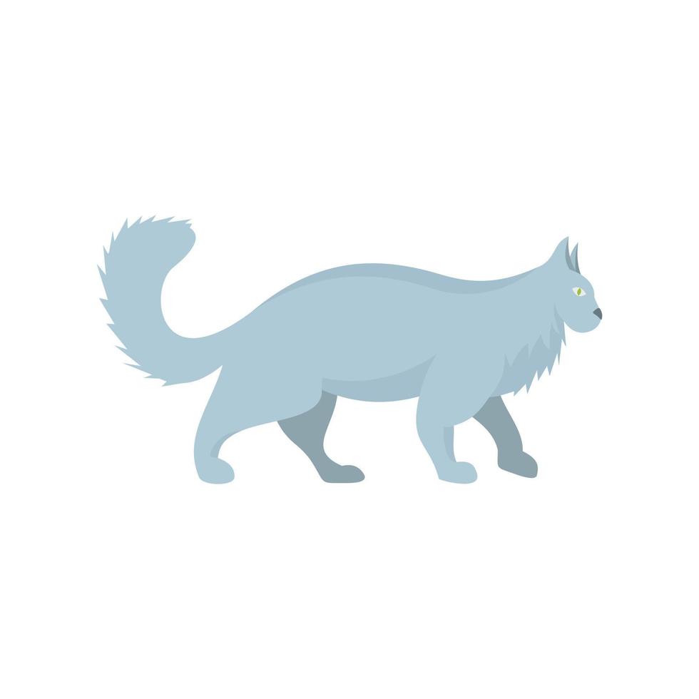 grå katt ikon, platt stil vektor