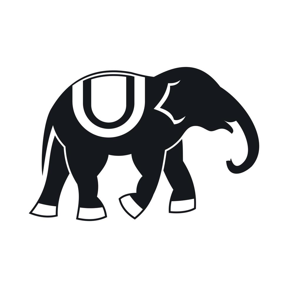 Elefantensymbol, einfacher Stil vektor