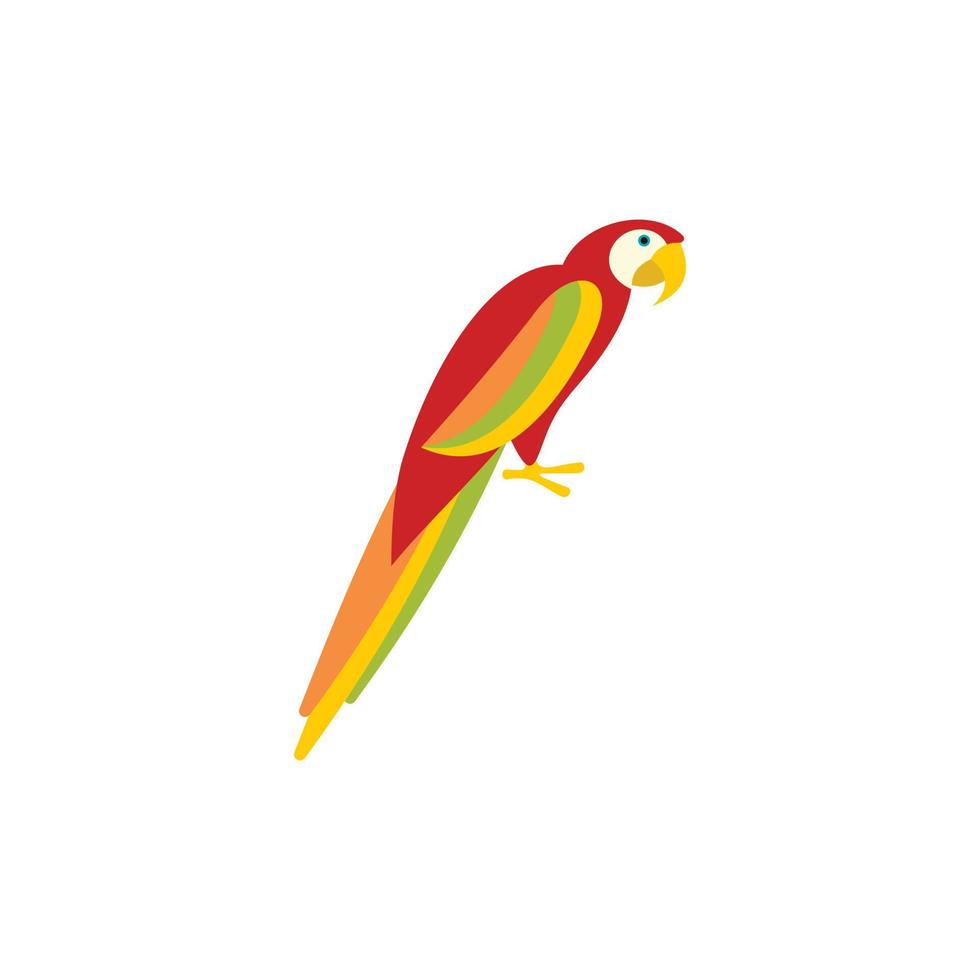 papegoja ikon i platt stil vektor