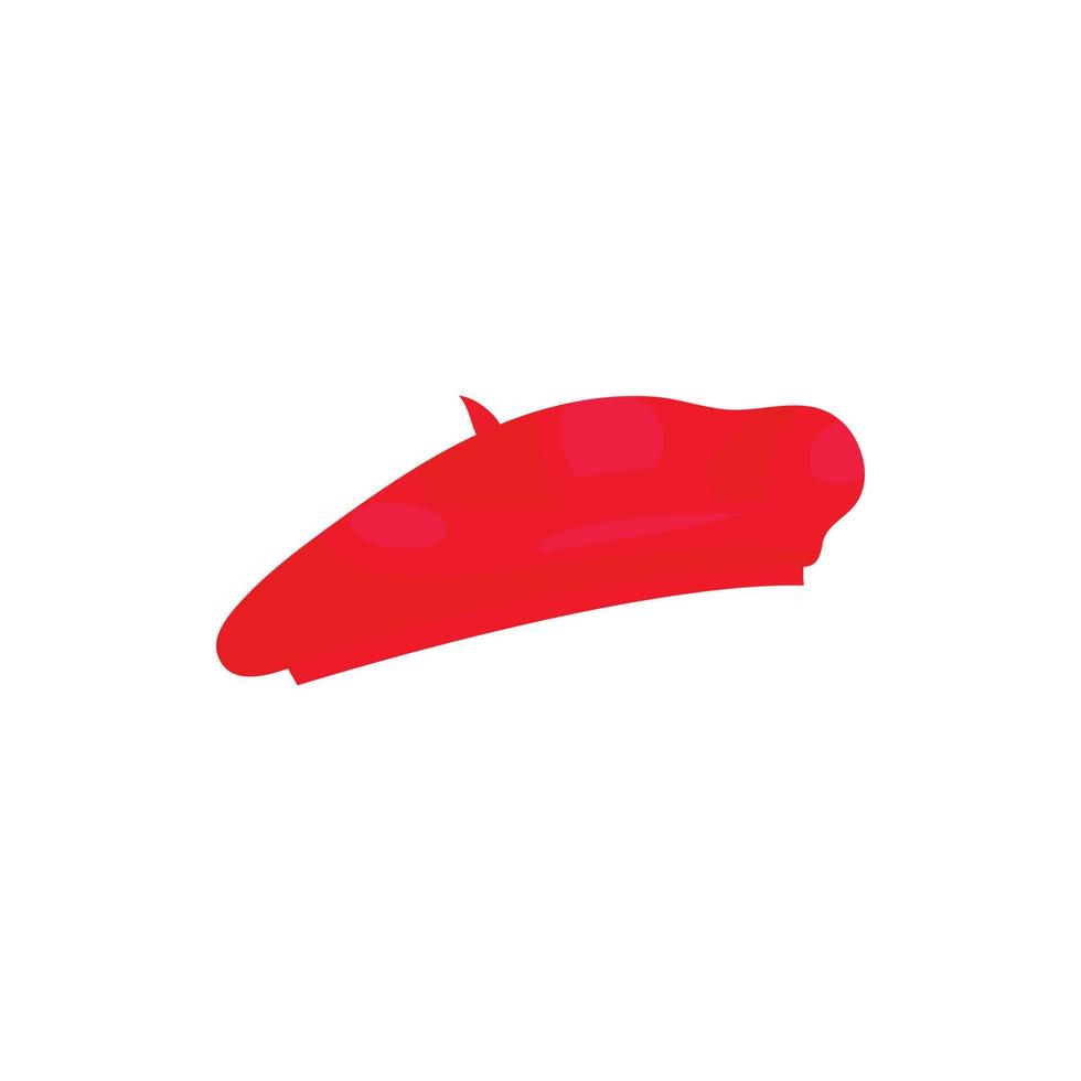 röd franska känt basker ikon, tecknad serie stil vektor