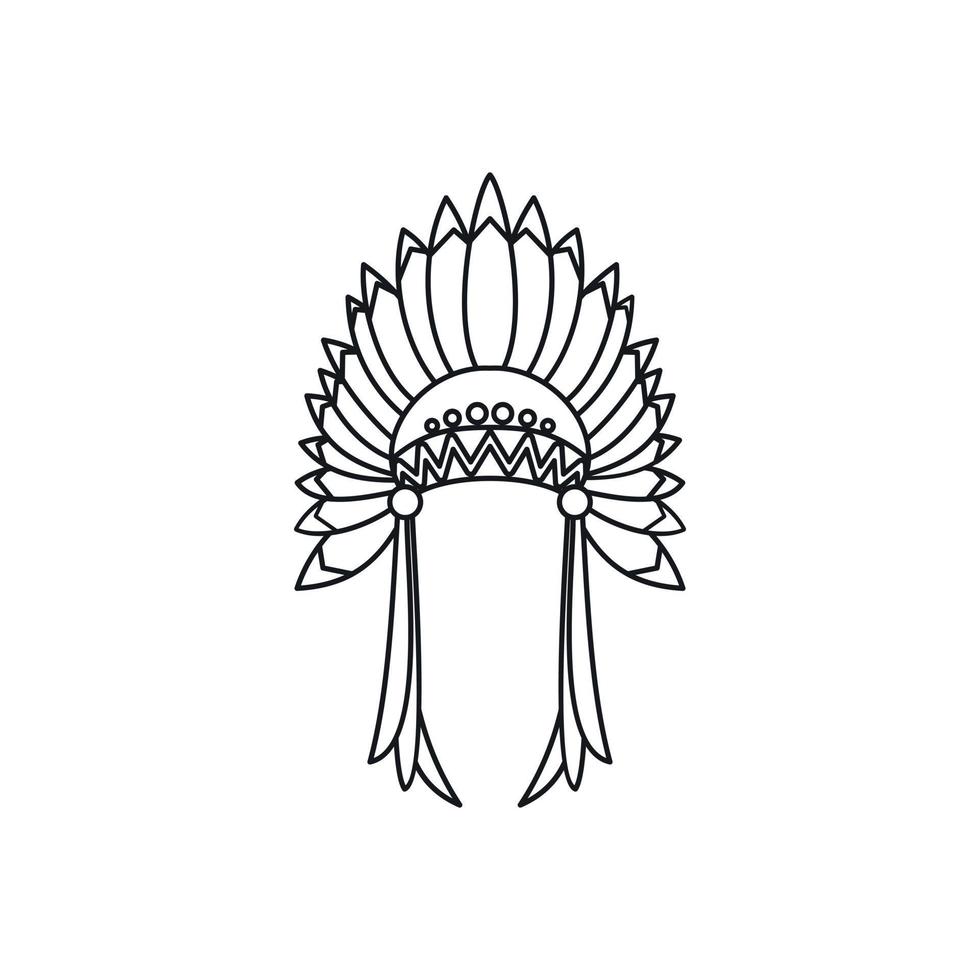 indisk huvudbonad ikon, översikt stil vektor