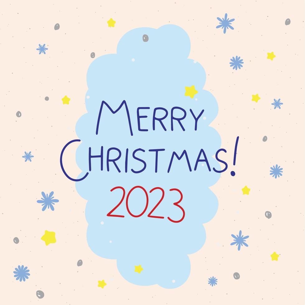 Frohe Weihnachten 2023, Schriftzug handgezeichnet vektor