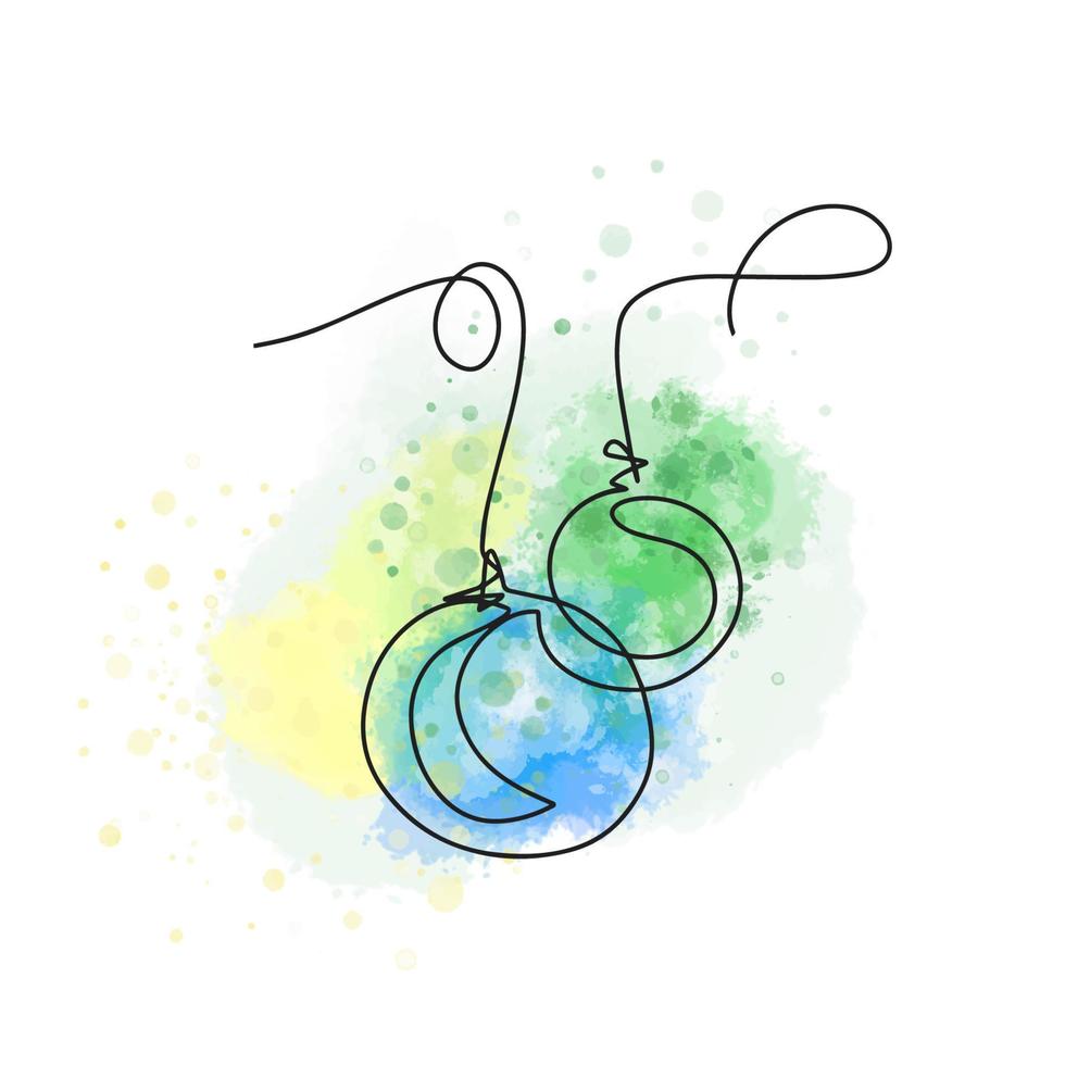 dekorationer och leksaker, ett linje illustration, på en vattenfärg vektor