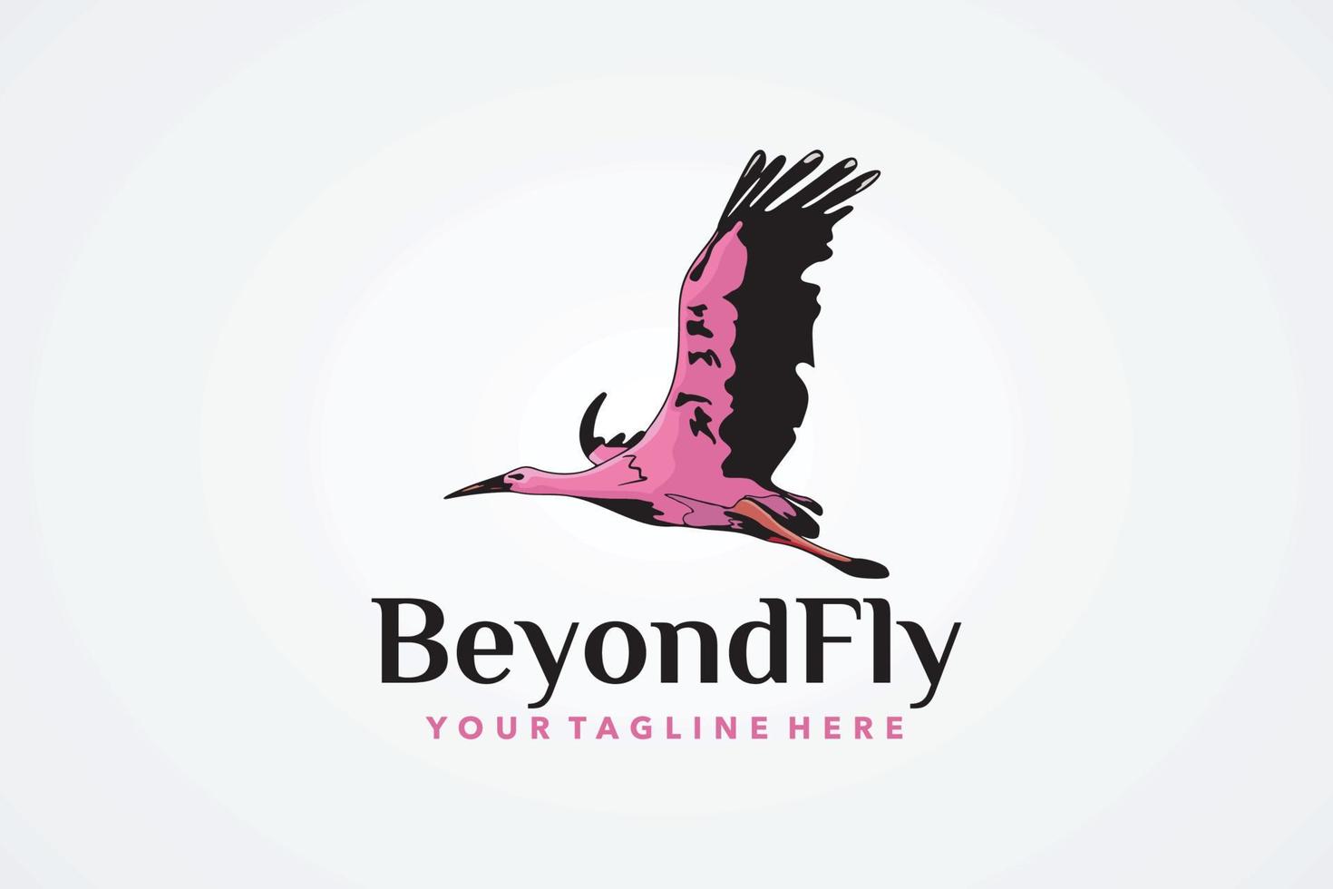 flygande flamingo logotyp design mall vektor