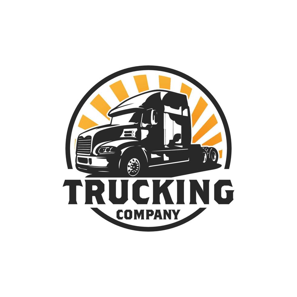 lastbilstransporter företag logotyp. lastbilstransporter transport eller expedition emblem logotyp design mall vektor