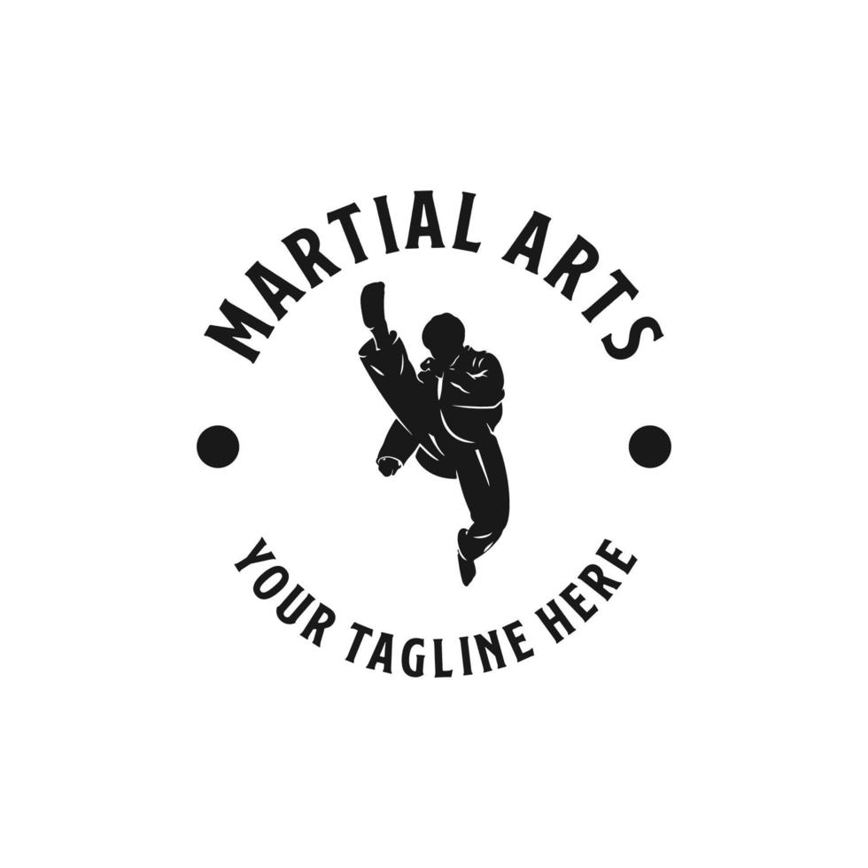 Kung-Fu-Meister oder Kampfkunst-Logo-Design-Vorlage vektor