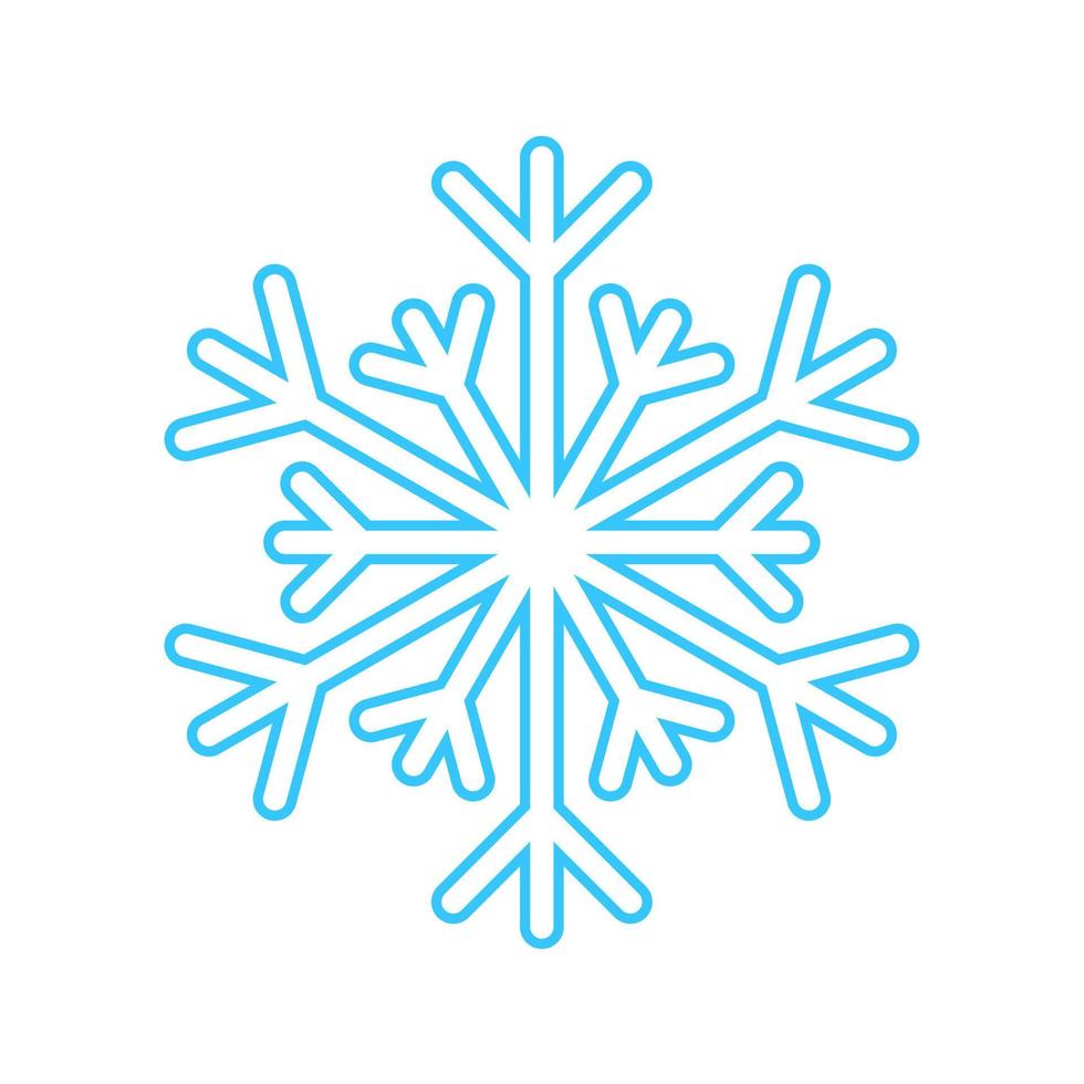 enkel snöflinga tillverkad av blå rader. festlig dekoration för ny år och jul, symbol av vinter, element för design. vektor illustration