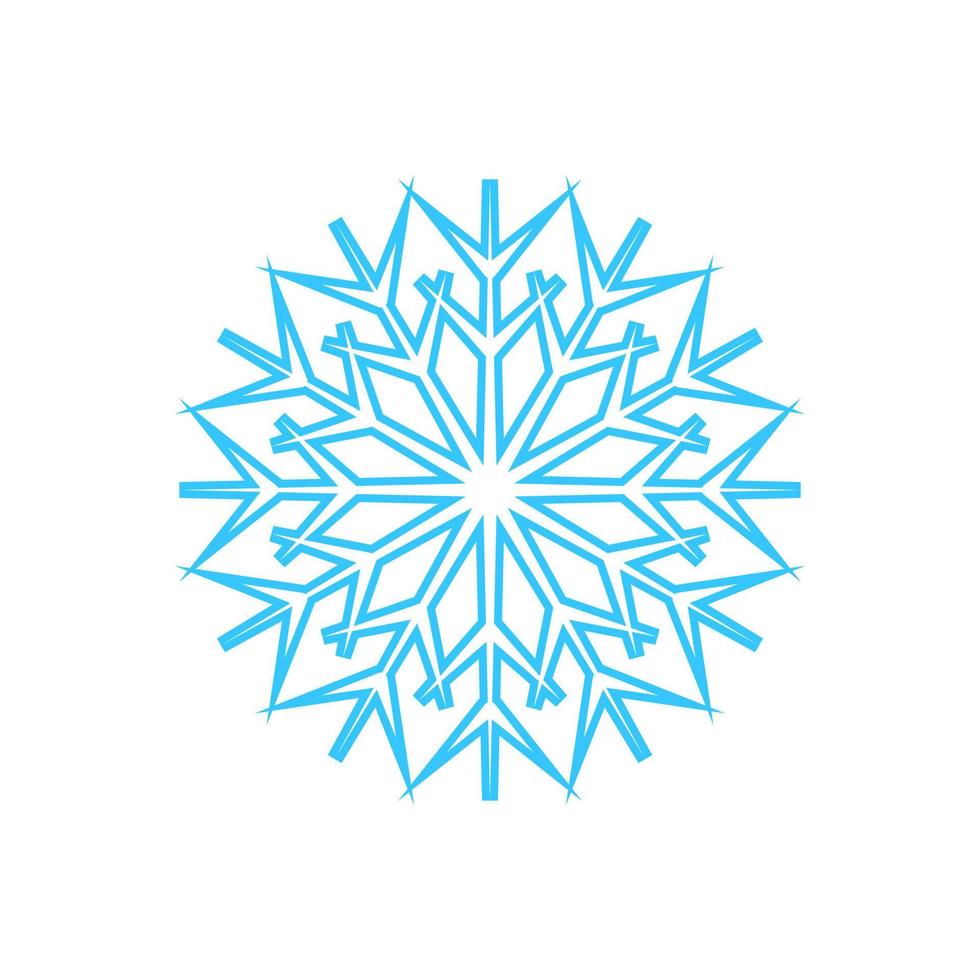 enkel snöflinga tillverkad av blå rader. festlig dekoration för ny år och jul, symbol av vinter, element för design. vektor illustration