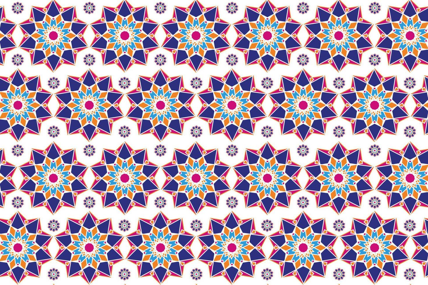 Nahtloses geometrisches Muster, islamisches Motiv. bunte arabische Ornamente. Mandala. Muster für Stoffe, Verpackungen, Tapeten. Vektorillustration auf weißem Hintergrund vektor
