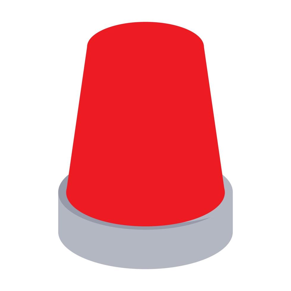 röd blinkande nödsituation ljus ikon, tecknad serie stil vektor