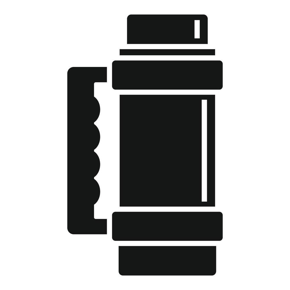 Symbol für heiße Thermosflasche, einfacher Stil vektor