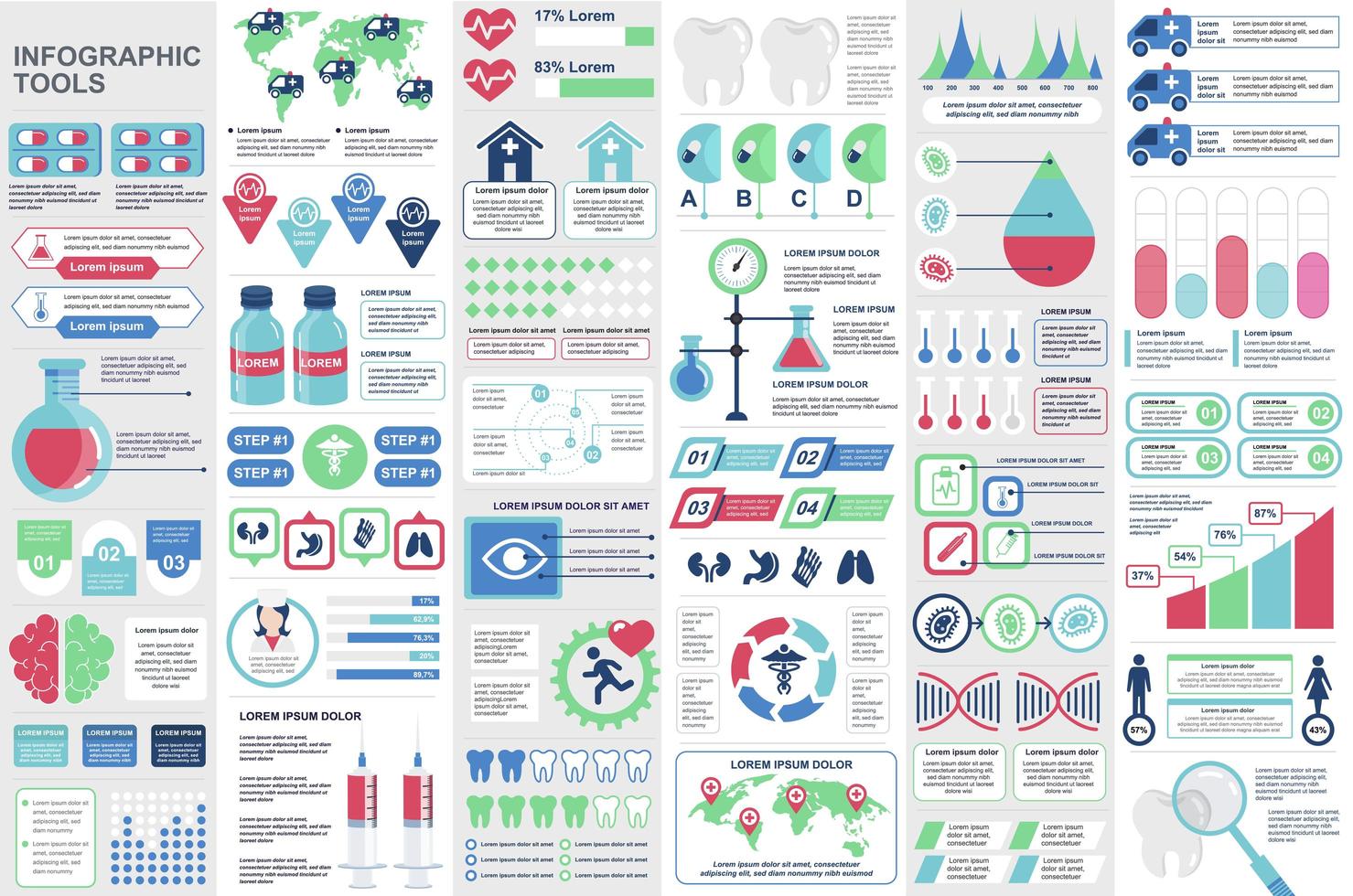 bunt medicinska infografiska element vektor