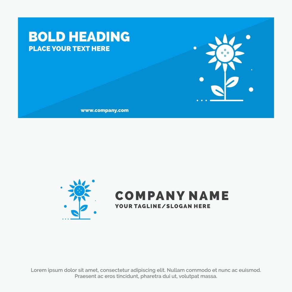 solros blommig natur vår fast ikon hemsida baner och företag logotyp mall vektor