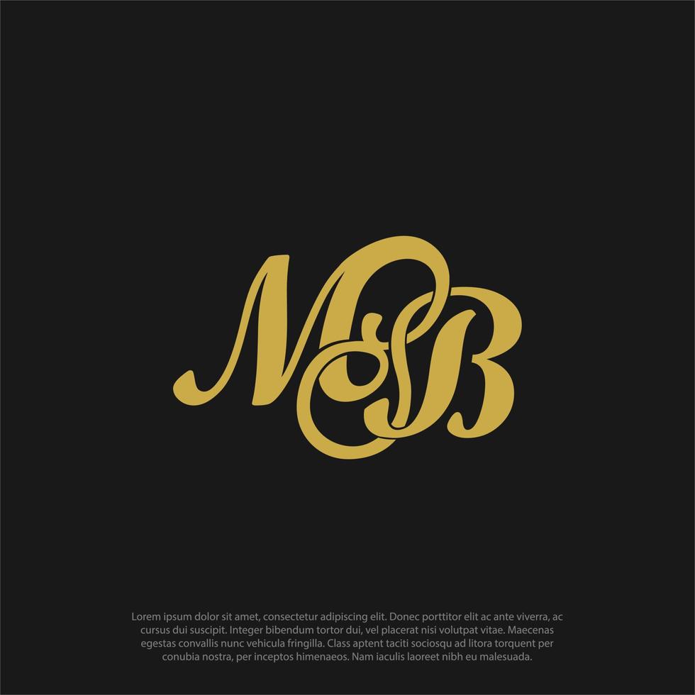 Anfangsvektormarke des mb- oder bm-Logos. klassischer Logo-Designvektor des goldenen Luxus vektor