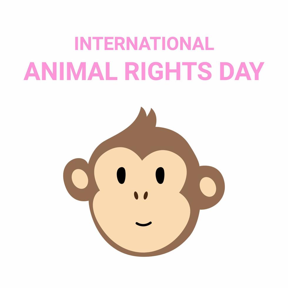 djur- rättigheter dag vektor kort med söt vektor apa. internationell dag av djur- rättigheter begrepp. söt apa illustration. veterinär medicin begrepp