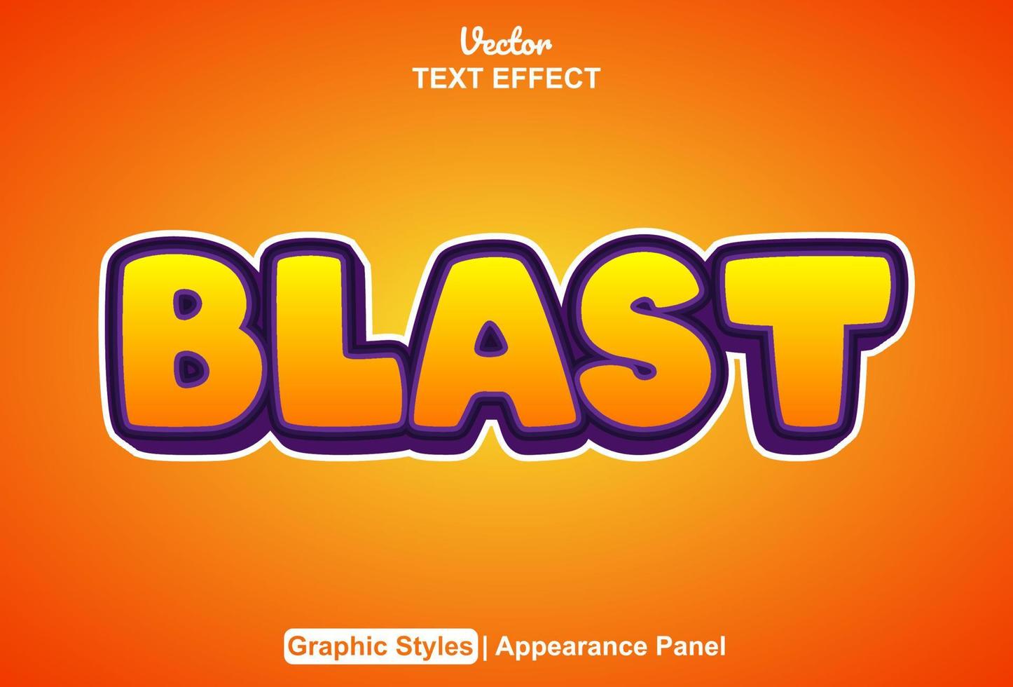 text-blast-effekt mit grafikstil und bearbeitbar. vektor