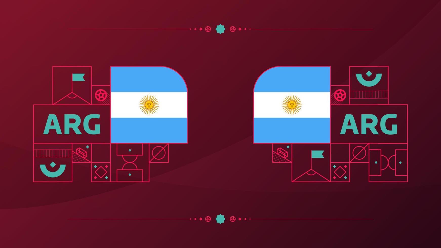 argentina flagga för 2022 fotboll kopp turnering. isolerat nationell team flagga med geometrisk element för 2022 fotboll eller fotboll vektor illustration