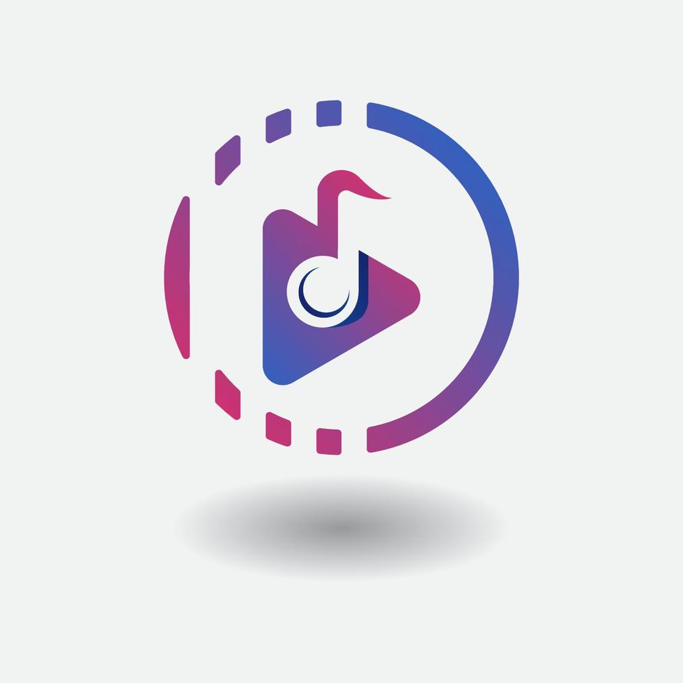 Musik-Logo-Design-Vorlage abspielen. Illustrationsvektor spielen vektor