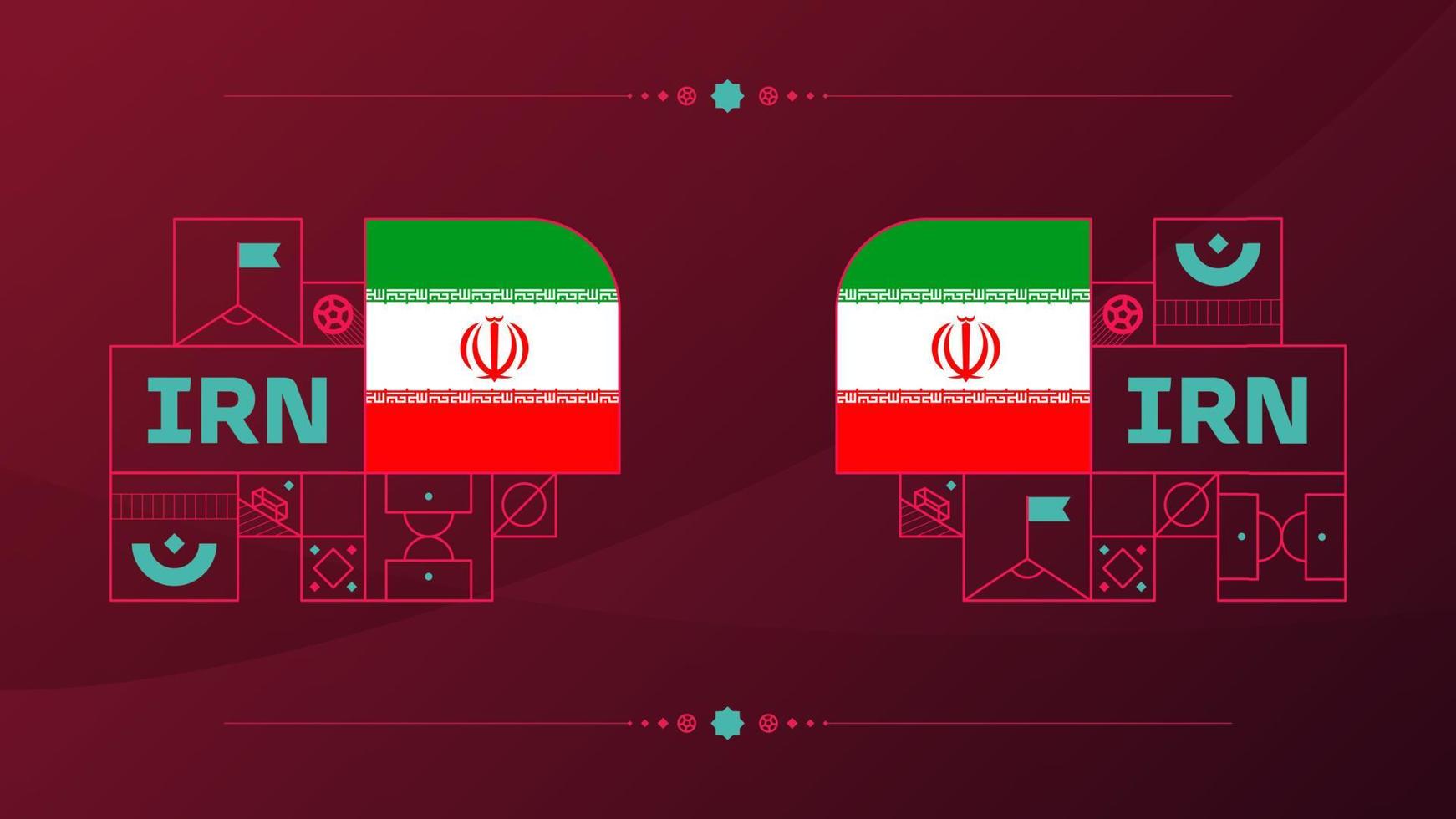 iran flagga för 2022 fotboll kopp turnering. isolerat nationell team flagga med geometrisk element för 2022 fotboll eller fotboll vektor illustration