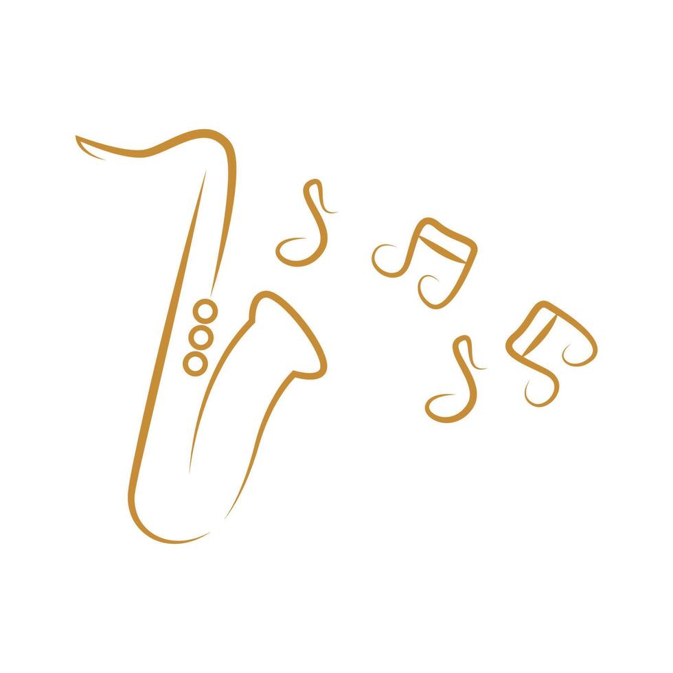 saxofon logotyp ikon design vektor