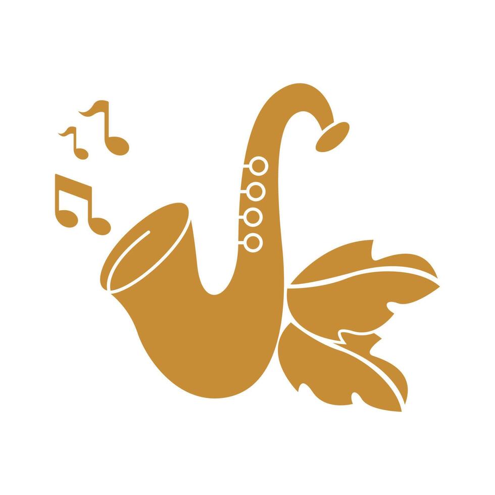 saxofon logotyp ikon design vektor