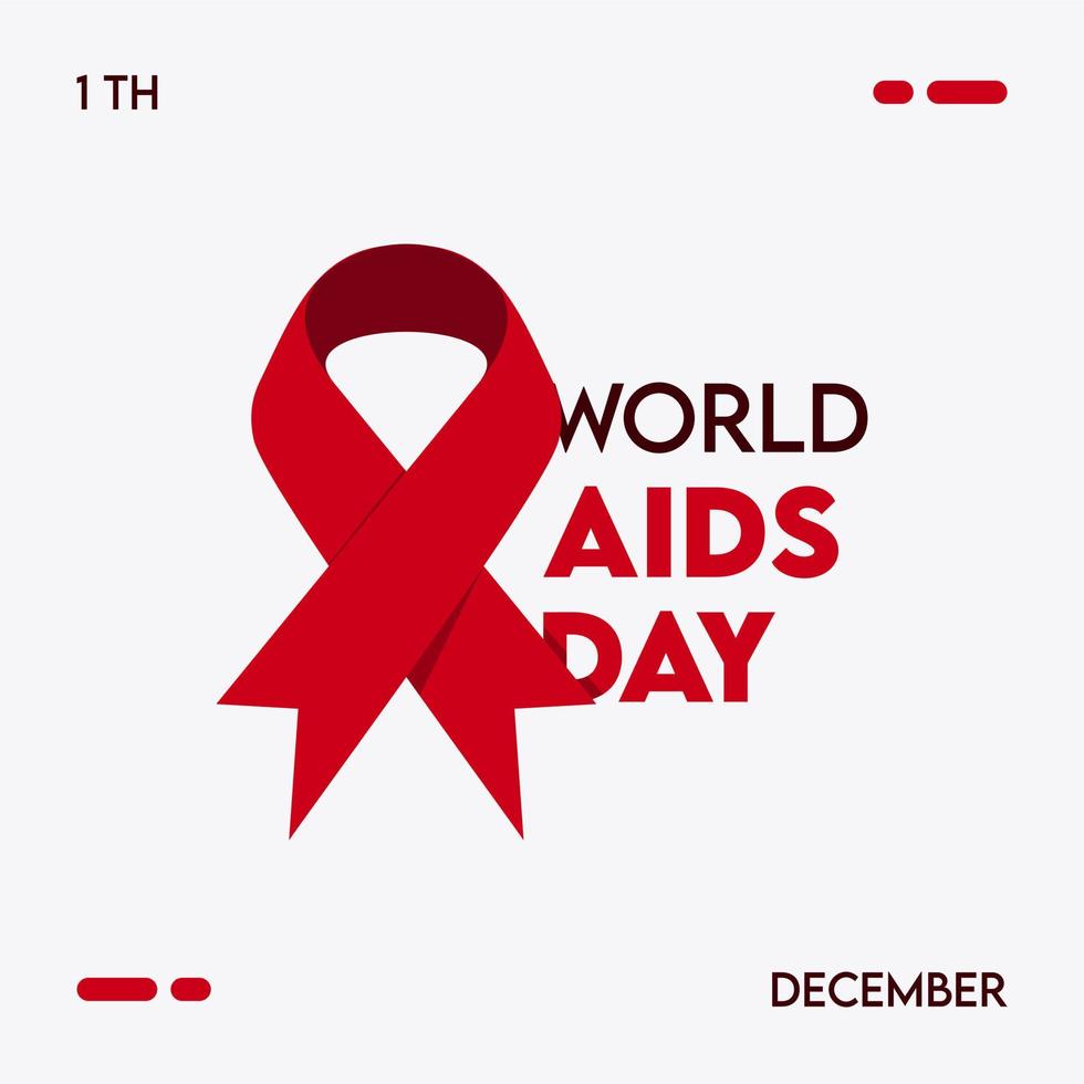 social media mall för värld AIDS dag hälsning kort med röd bakgrund vektor