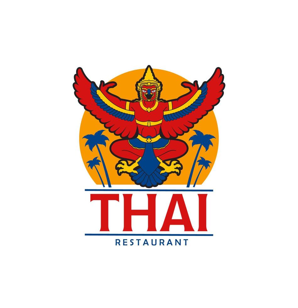 thailand kök mat restaurang ikon med garuda vektor