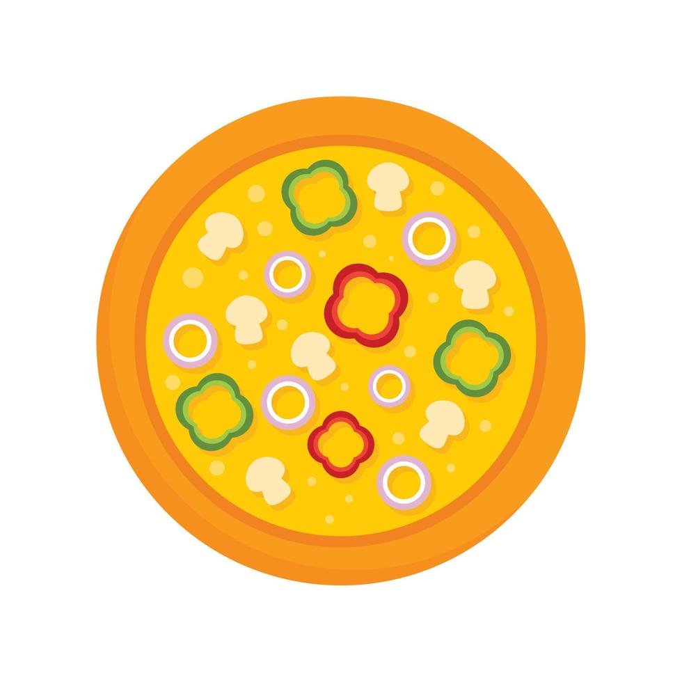 vegetarian pizza ikon, platt stil vektor