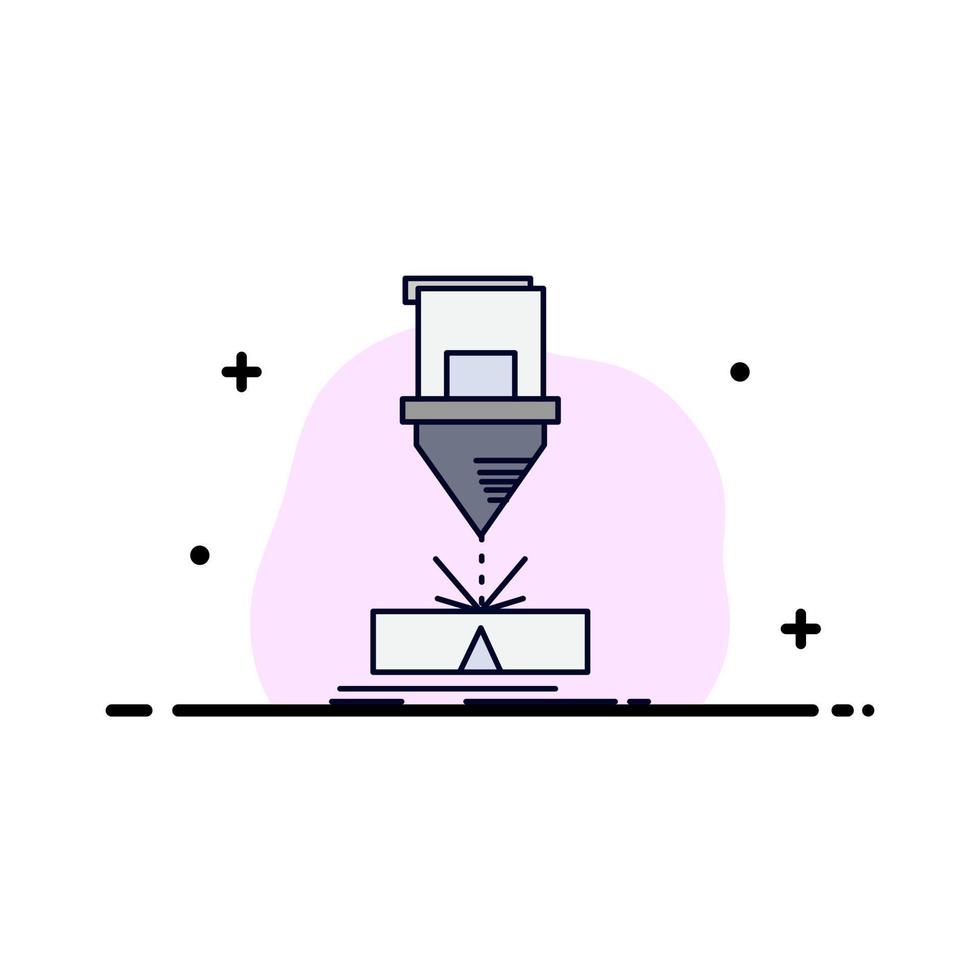 Schneidtechnik Fertigung Laserstahl flacher Farbsymbolvektor vektor