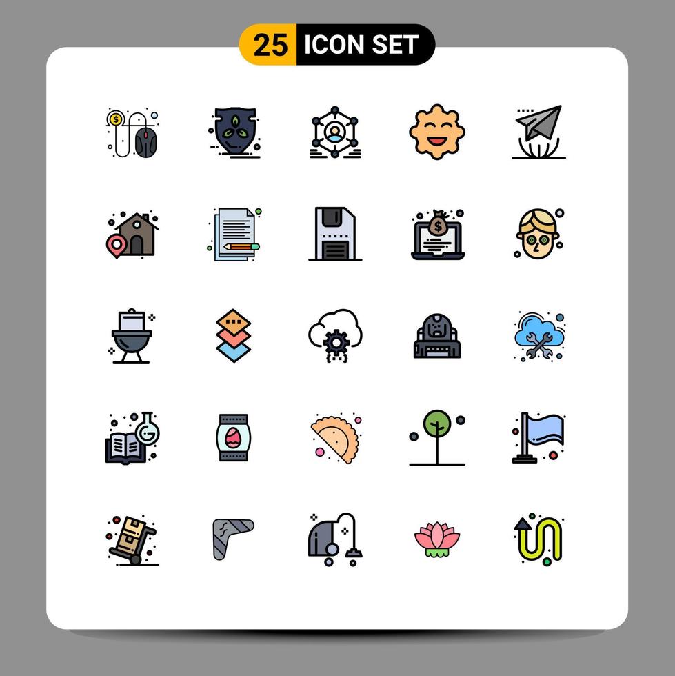 25 kreative Symbole moderne Zeichen und Symbole von Internet-Emojis-Netzwerkkeksen Team editierbare Vektordesign-Elemente vektor