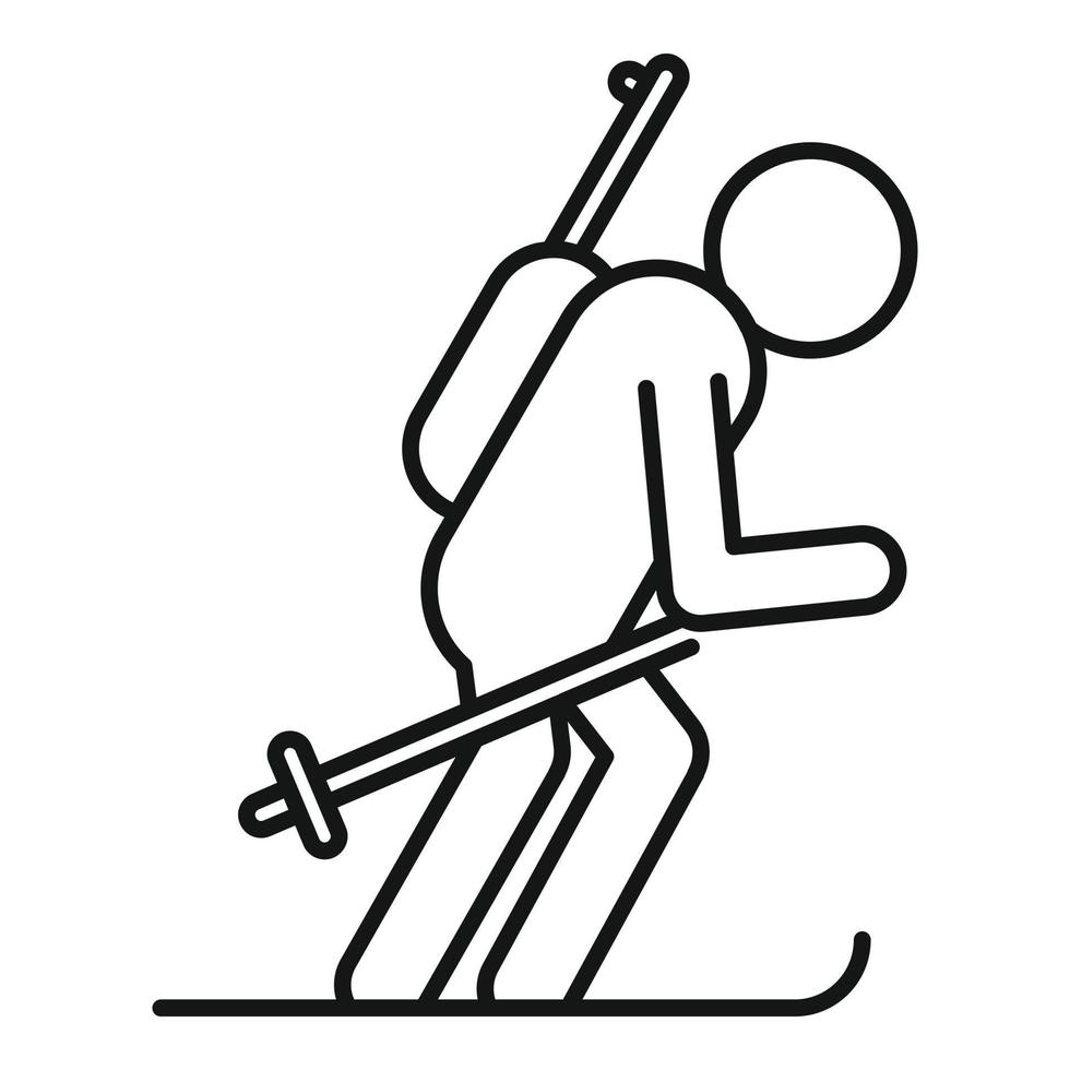 Biathlon-Ski-Symbol, Umrissstil vektor