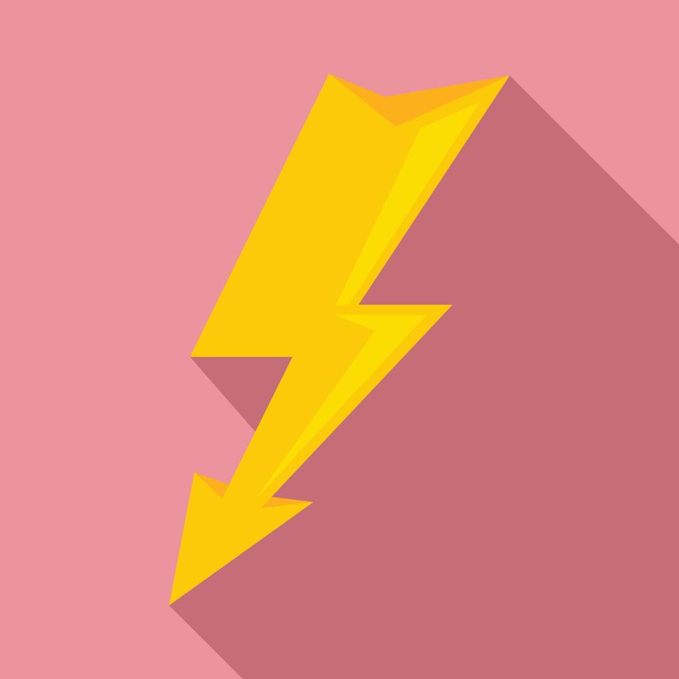 elektrisk blixt- bult ikon, platt stil vektor