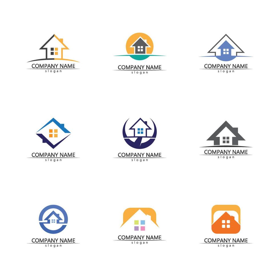 Gebäude-Logo-Vektor-Illustration-Design, Immobilien-Logo-Vorlage, Logo-Symbol-Symbol vektor