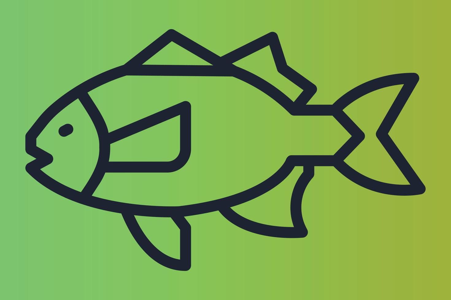 fisk översikt tecknad serie klistermärke vektor