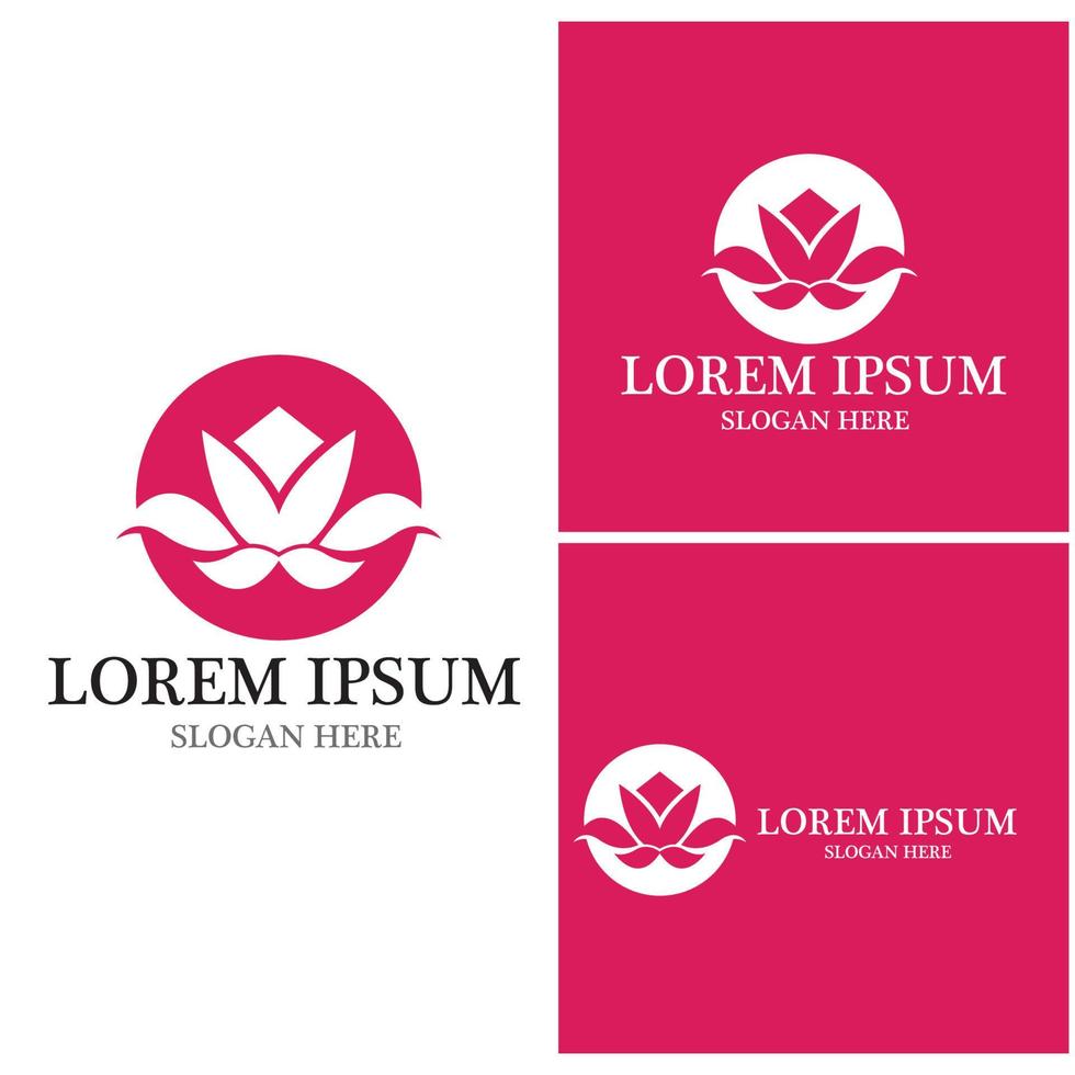 lotus blomma logotyp vektor mall illustration
