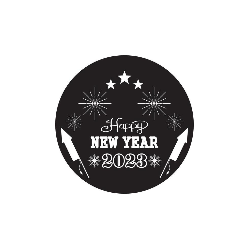 Lycklig ny år logotyp vektor illustration