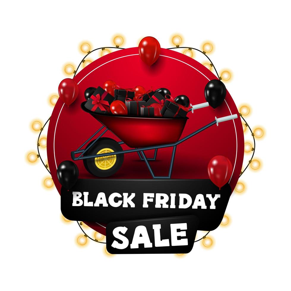 schwarzer Freitag Verkauf, roter Kreis Rabatt Banner vektor