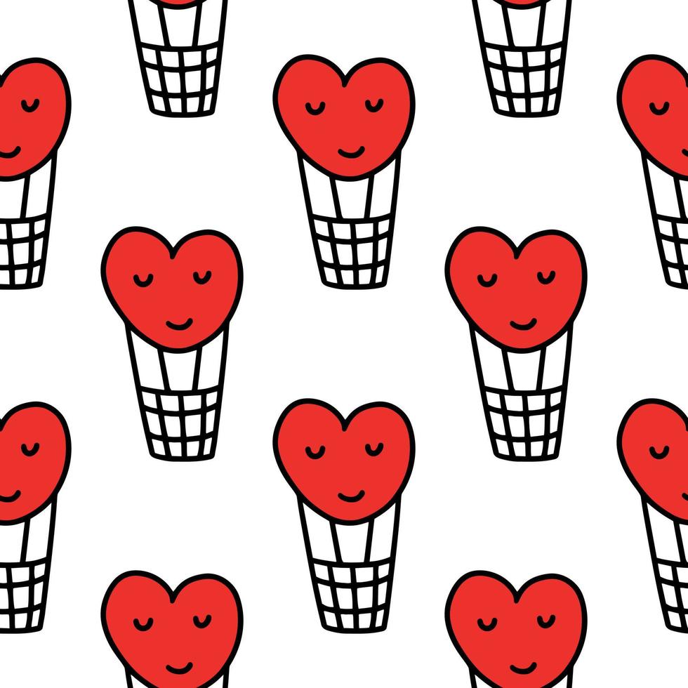 sömlös mönster med hjärtformade ballonger. vektor illustration