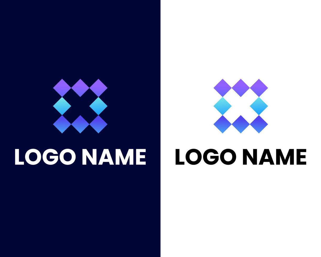 brev x med tech modern företag logotyp design mall vektor