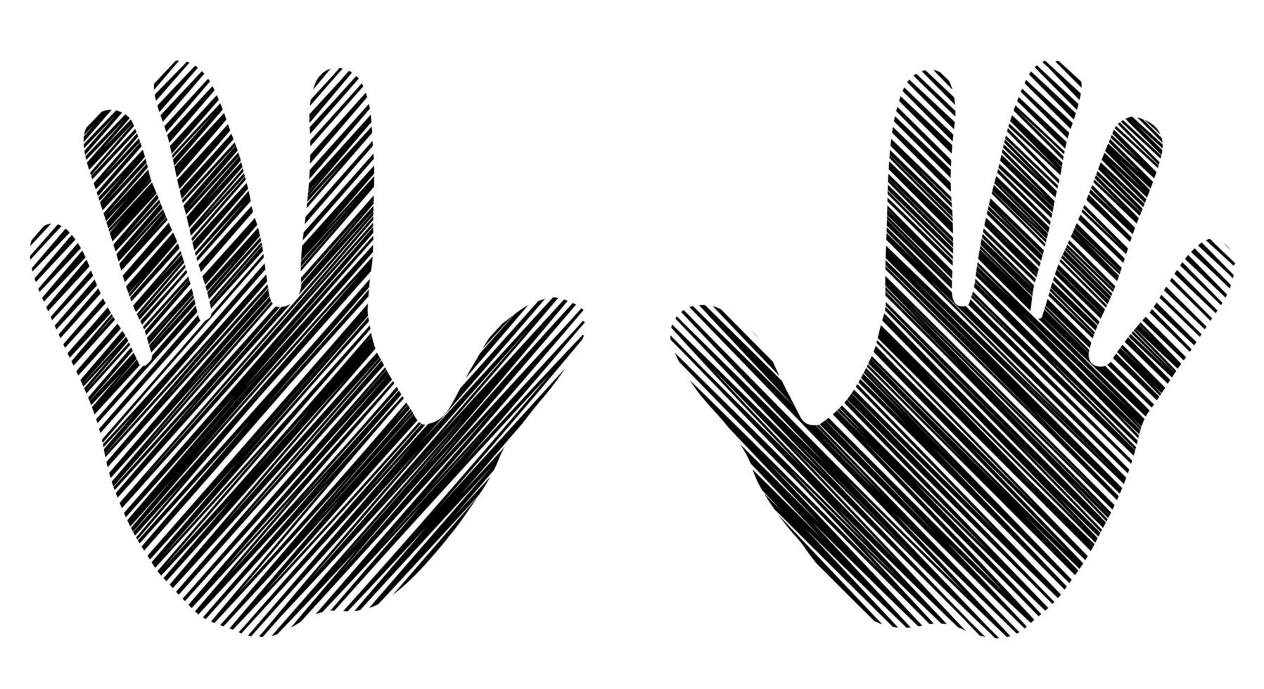 linke und rechte Handfläche im Skizzenstil vektor